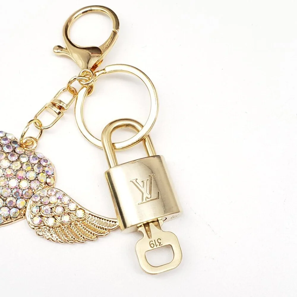 Authentic Louis Vuitton Lock & Key Gold ✨ Unbranded Keychain Bag Charm LV